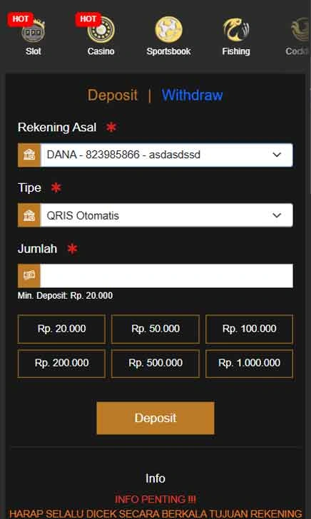 cara deposit APK Gems365